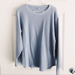 Uniqlo Light Blue Waffle Sweater